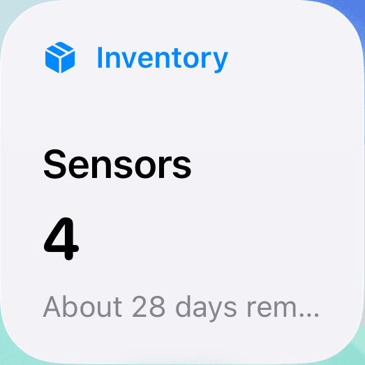 Small Inventory widget showing four sensors